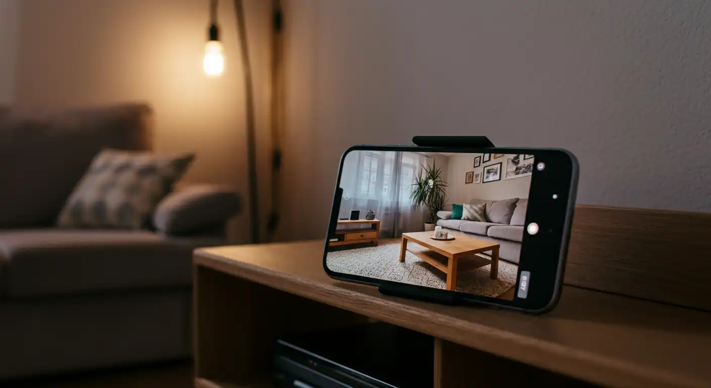 Smartphone on living room